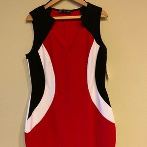 FTF Red, Black, White Bodycon Dress NWOT